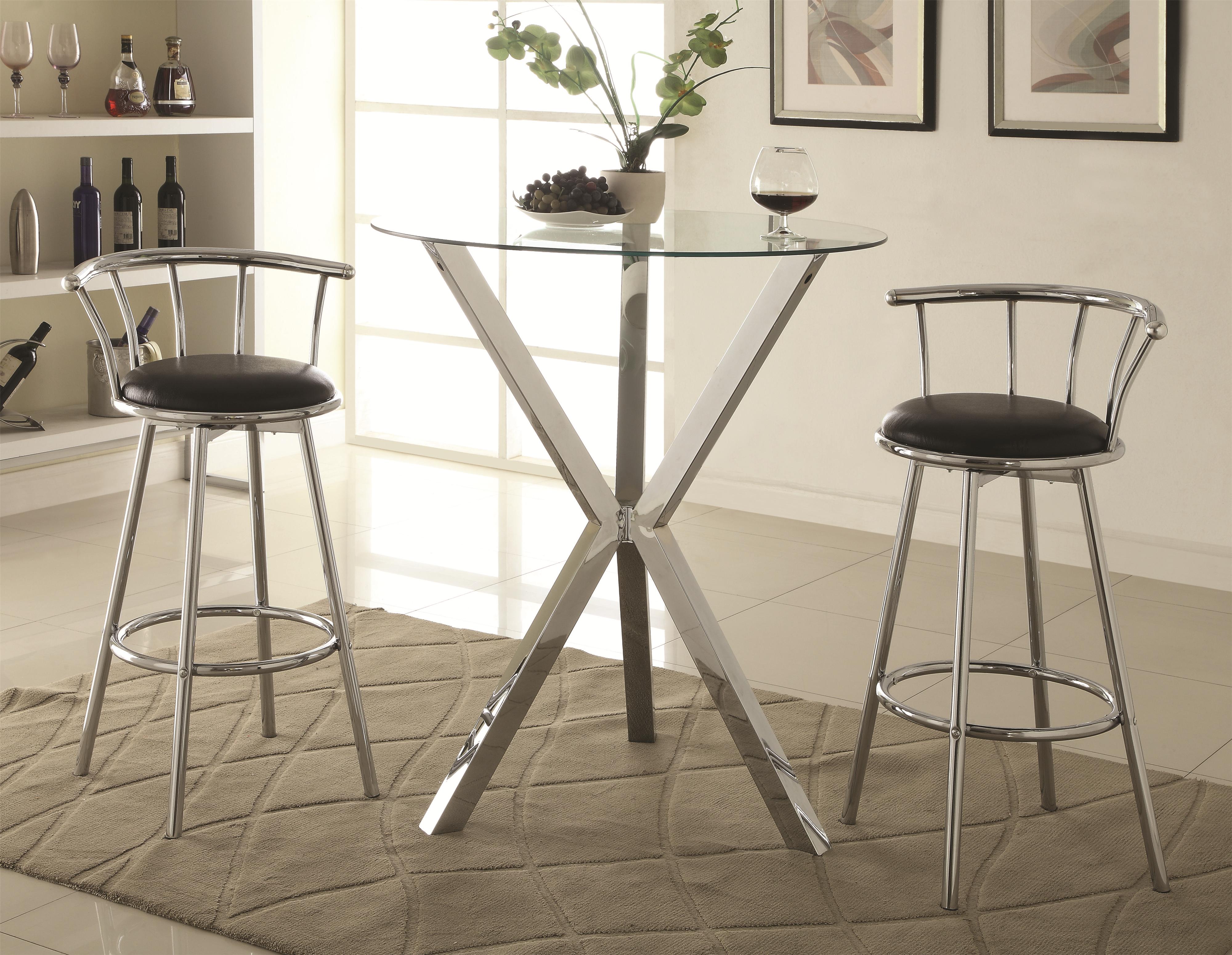 Chrome pub sales table and chairs